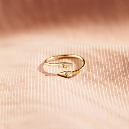 Inlaid Zircon Bypass Ring