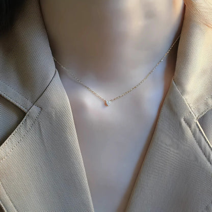 women gold mini heart necklace