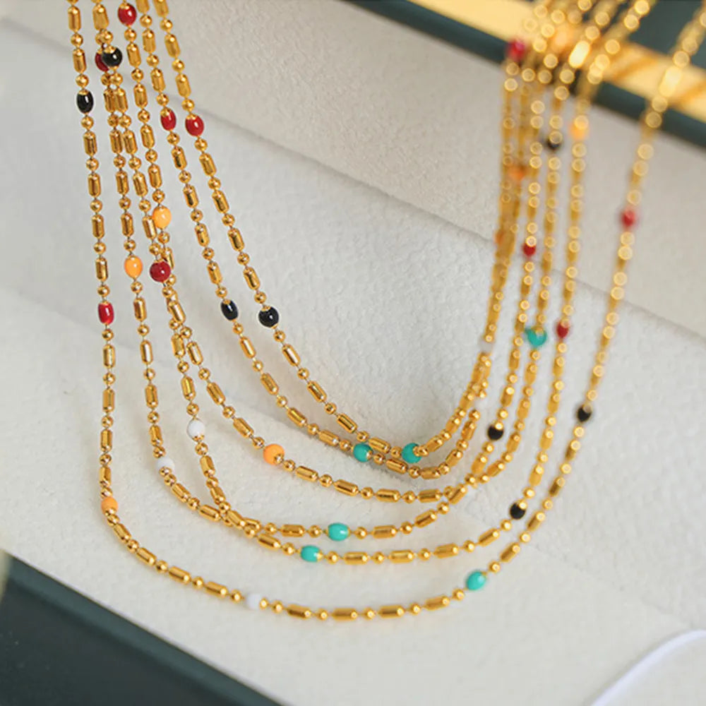 Simple rice bead splicing rice bead  Necklace