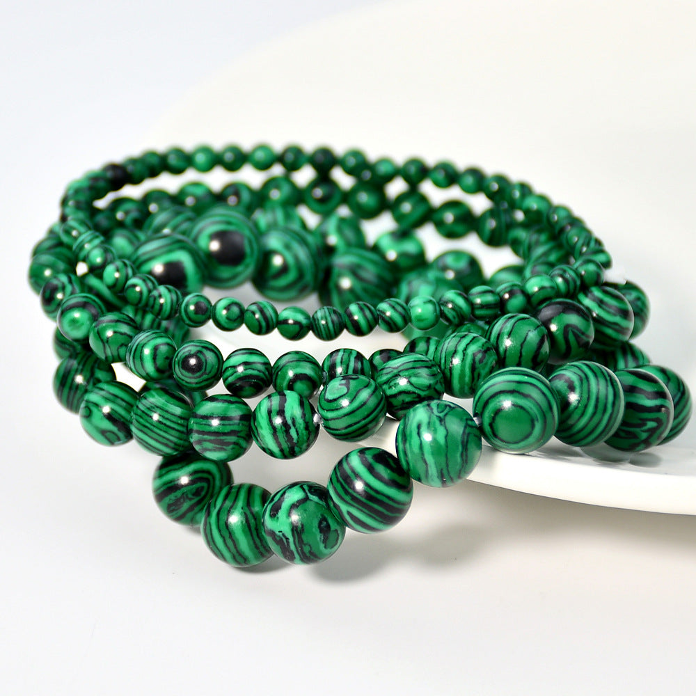 Vintage malachite beaded bracelet