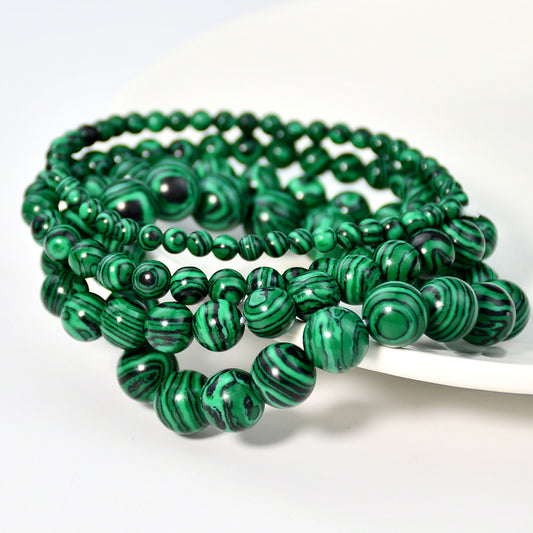 Vintage malachite beaded bracelet