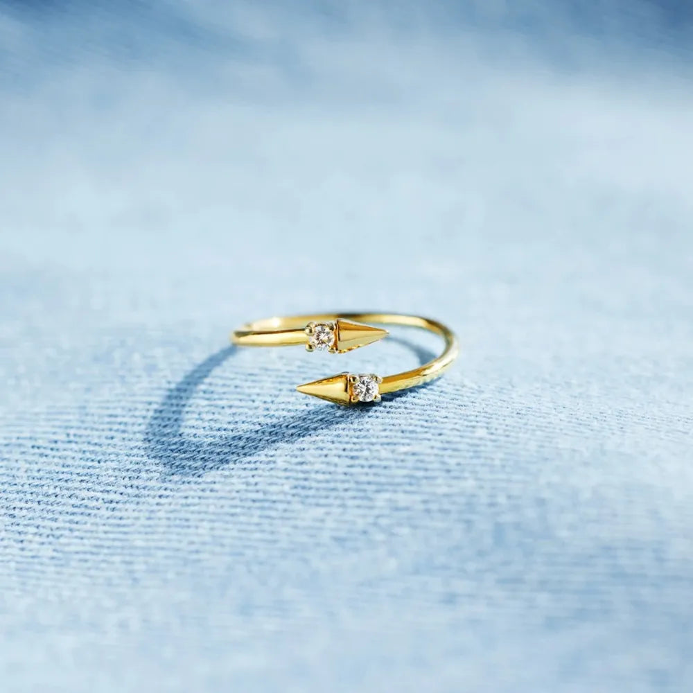 Inlaid Zircon Bypass Ring