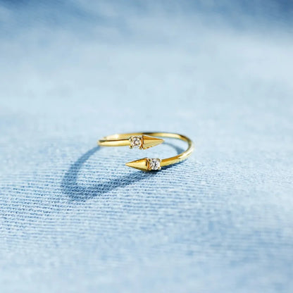 Inlaid Zircon Bypass Ring