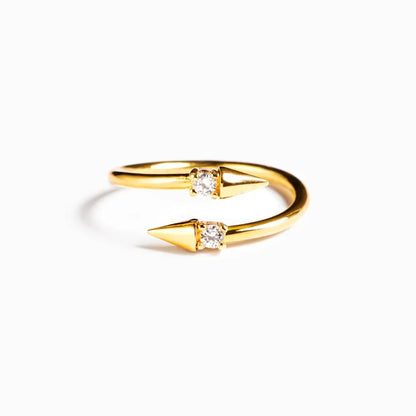 Inlaid Zircon Bypass Ring
