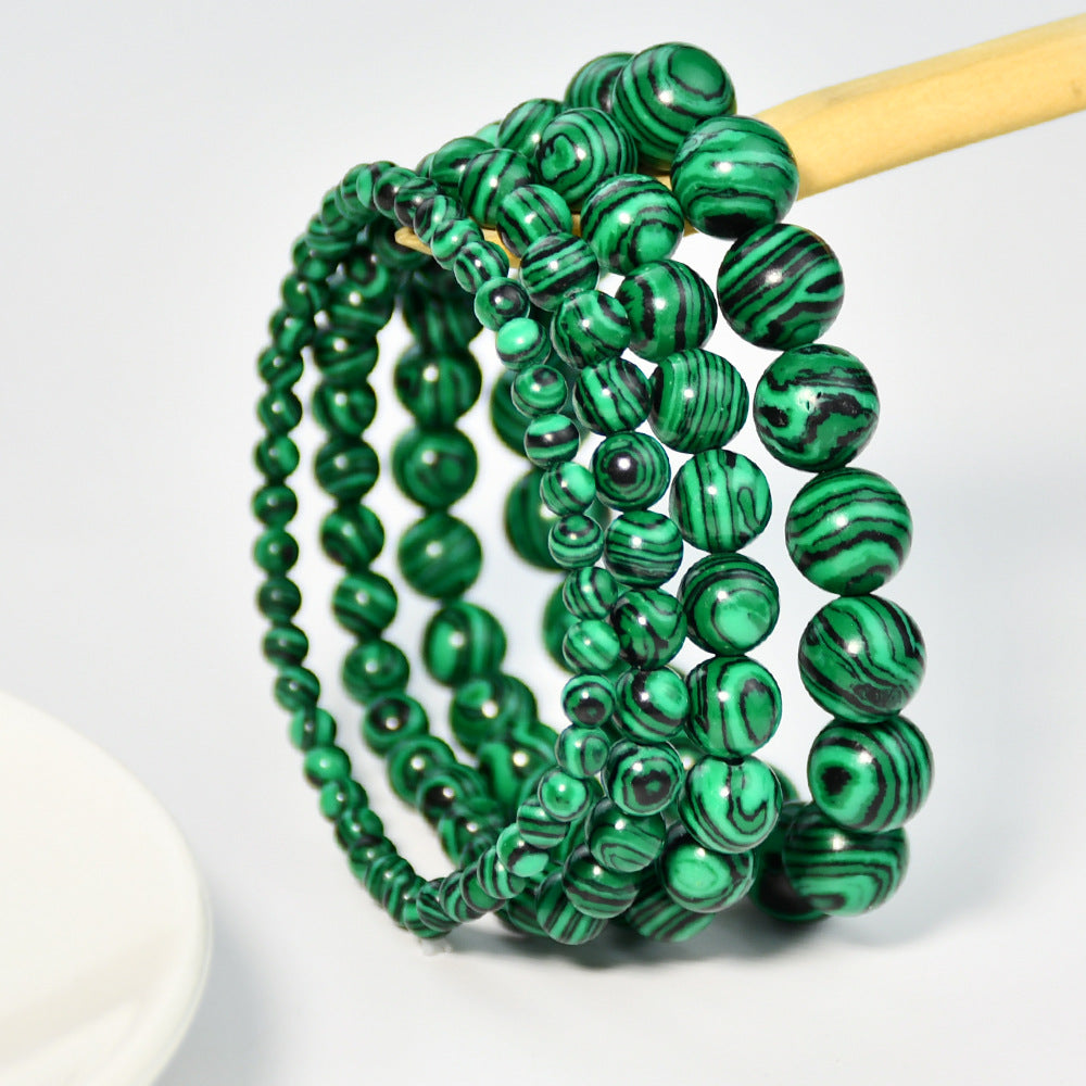 Vintage malachite beaded bracelet