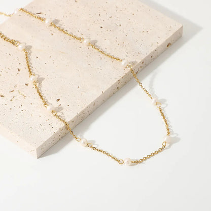 Freshwater Pearl Plated Necklace