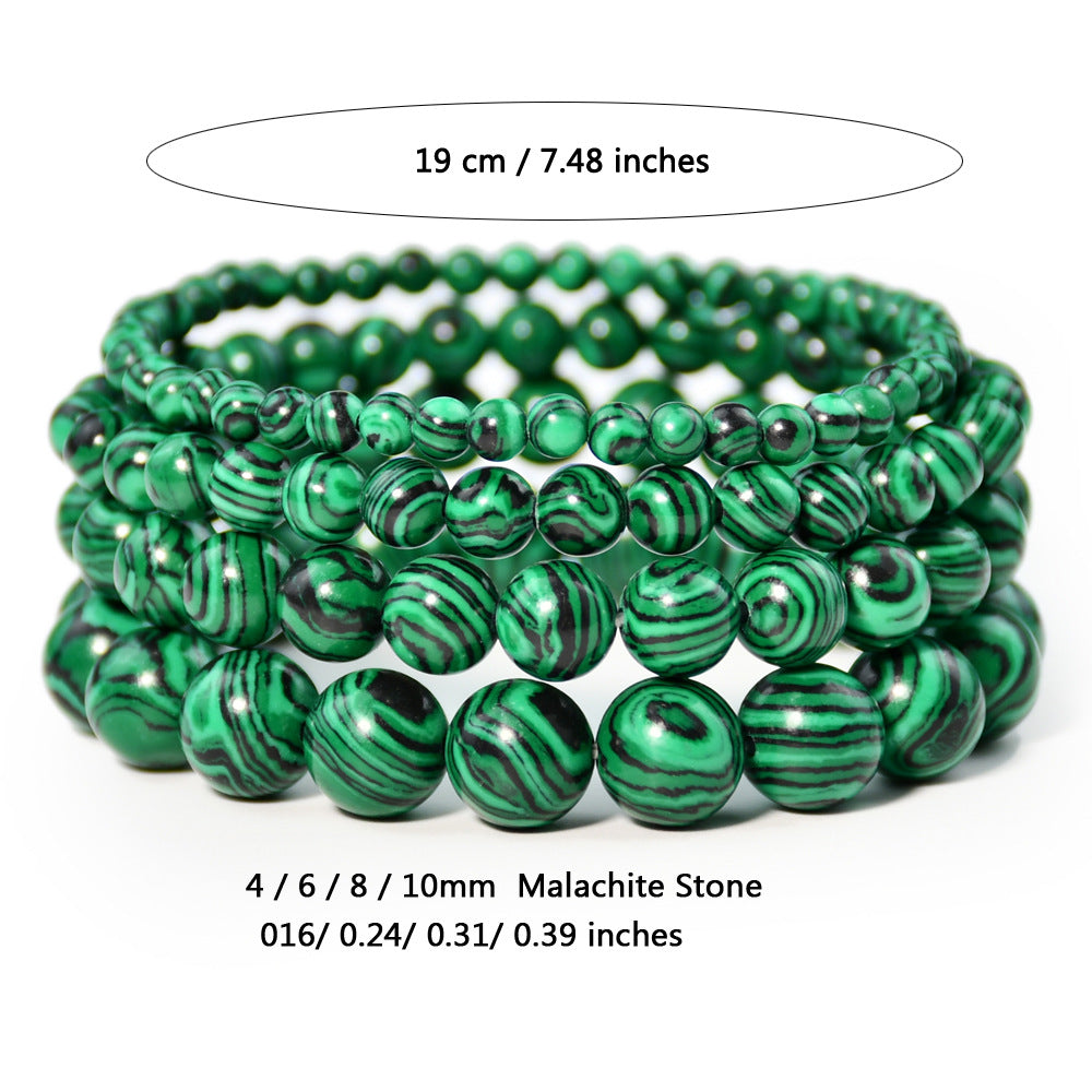Vintage malachite beaded bracelet